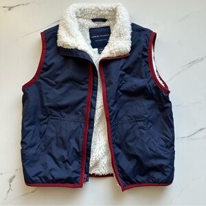 Janie and Jack Navy Vest with Cream Sherpa Lining - 3-4T